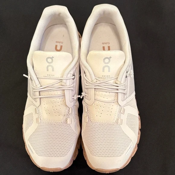 On Cream and Tan Athletic Shoes ON Cloud 5 Sneakers Women’s size 6.5 - Picture 10 of 14